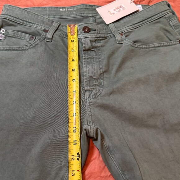 AG Trellis Stretch Sateen Modern Slim Pants - Sulfur Kelp Forest - 32 - Picture 7 of 13